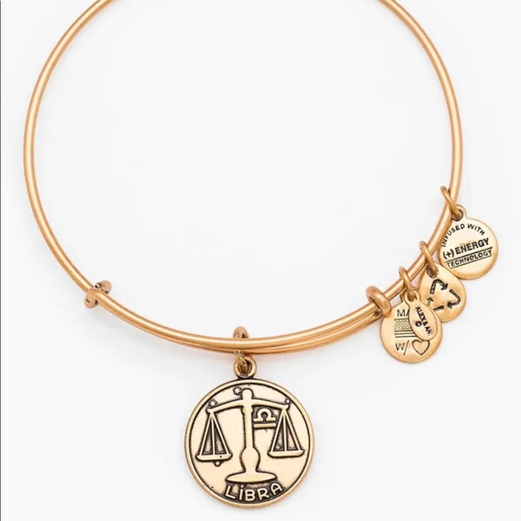 NEW Alex and Ani Libra Gold Charm Bangle Bracelet - Picture 1 of 3